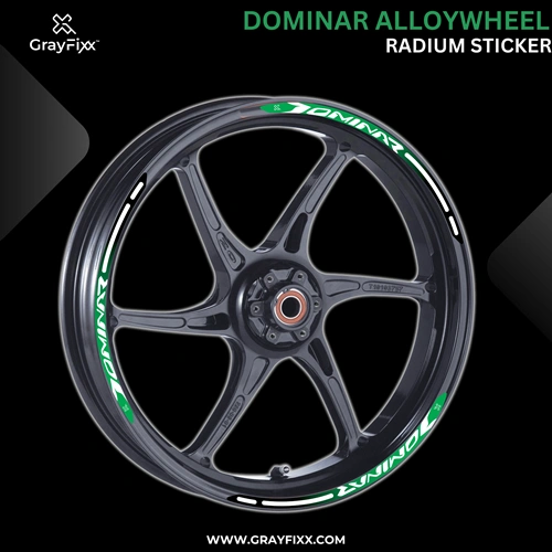 Alloy Wheel Radium Sticker For Dominar 250/400 | Made In Premium Radium With FPF(Fade Protection Film), Water Proof, Precut Sticker, Pack Of 12